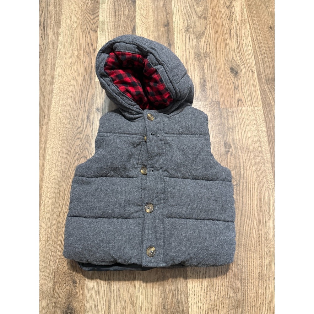 Baby Gap Jacket Infant Size 18-24M, Gray Red Black Vest Button Up